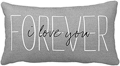 Standard Pillowcase Home Decorative Cushion Case Rustic Gray I Love You Forever Pillow Cover 12x20 Inches