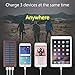 Solar Charger Power Bank 24000mah Huge Capacity Portable Charger 3 Output Ports (2A+2A+1A) Backup Battery Pack for iPhone iPad Samsung HTC Cellphones Tablet and More