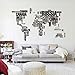 KiKi Monkey World Map in Country Names Vinyl Wall Decal for Living Room Decor