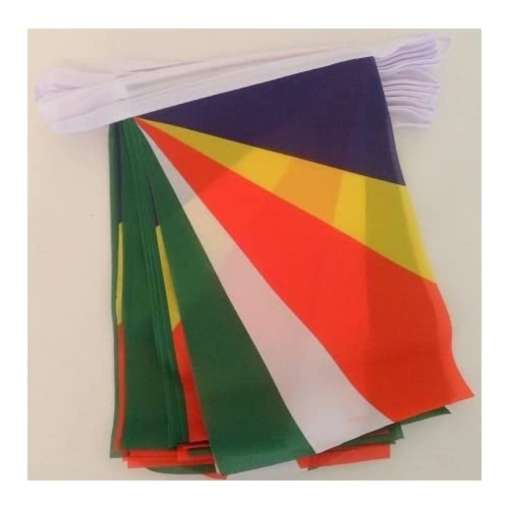 AZ FLAG Seychelles Bunting Flag, 20 Ft Garland with 20 Small Seychellois Flags 8'' x 6'', 100% Polyester String Pennant, 6 meters — image 1