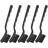 uxcell 3 x 0.5cm Three Row Plastic Handle Anti Static Brushes Black 5 Pcs