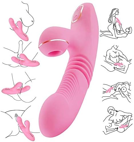 HEPSEXNV Powerful Telescopic Double-Head Massage Wand, Female Warming Sucking G~Spôt Vîb~rá~törs for Personal Massage Fitness Exercise Fun (Color : Pink)