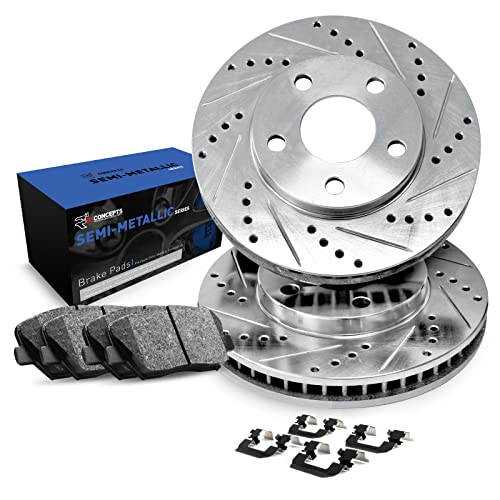 R1 Concepts Front Brakes and Rotors| Hardware Included| Front Semi Met ...