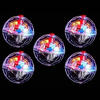Veraing Motion Light Up Cat Balls 5 Pcs LED Motion Activated Toys Clear