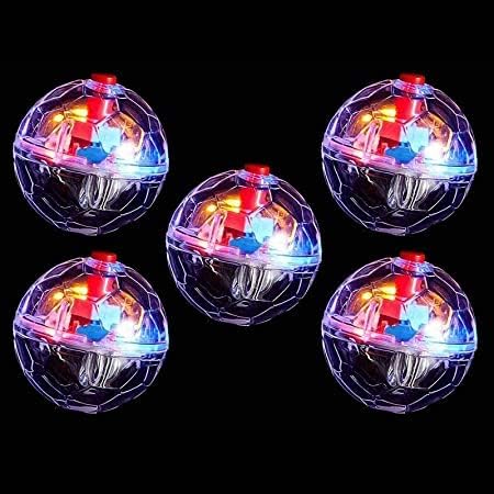 Veraing Motion Light Up Cat Balls 5 Pcs LED Motion Activated Toys Clear