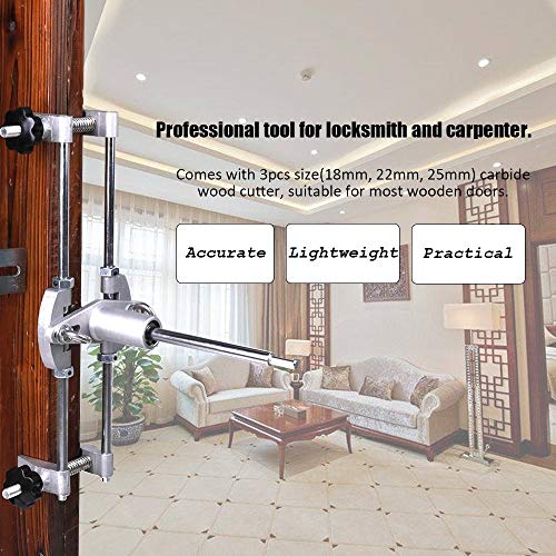 ZUINIUBI Mortice Lock Fitting Jig Door Lock Mortiser Kit Perforator Folder for Locksmith Carpenter Woodworking Door Lock Hole Saw Opener Installation Mortising Jig Tool Maintenance Set