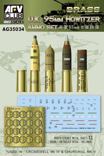 AFV Club 1:35 UK 95mm Howitzer Brass Ammo Set #AG35034*