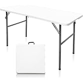 CAMP SOLUTIONS 4FT Folding Table, Versatile Foldable Table, Portable | Utility folding table ideal for camping, picnics, parties, and indoor &amp; outdoor events. Lightweight design, easy to store.