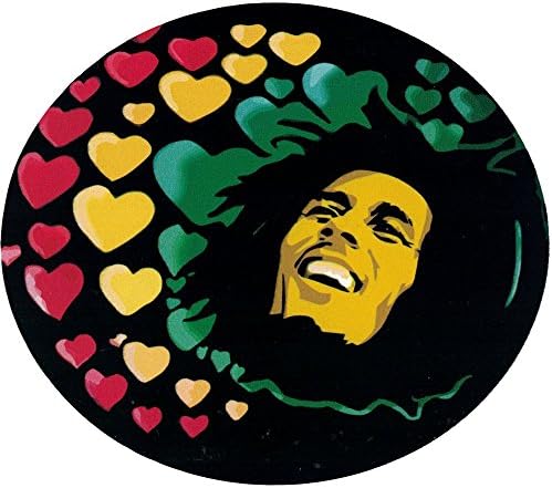Bob Marley Hearts - Reggae / Rasta Bumper Sticker / Decal (4.5" X 4")