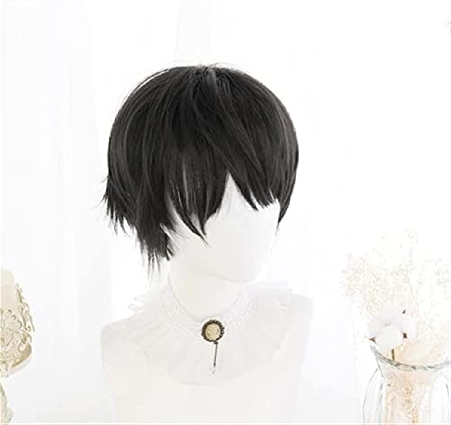 Amazon Co Jp Wig Wig For Men Wig Short Cosplay Lolita Anime Short Cosplay Male Straight Hair High Temperature Fiber Synthetic Long Ponytail Light Blonde Wig For Daily Party Color Z Size