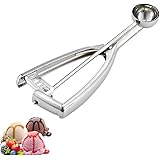 Mini Cookie Scoop, 2/3 Tbsp/ 0.4 OZ, 1.18 inch/ 30 MM Ball, 18/8 Stainless Steel Mini Ice Cream Scoop, Secondary Polishing