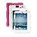 iPad Mini Case, ACEGUARDER Full Body Protective Rubber Hard Standing Cover (Impact Resistant) (Shockproof) (Kidsproof) with Screen Protector for Apple iPad Mini 1 2 3 (Pink White)