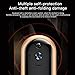 SDETER Video Doorbell 1080P Wireless Home Security Surveillance Rechargeable Battery Camera with Cloud Storage Motion Detection Night Vision Two-Way Audio Android iOS Real-time Video (Gold)