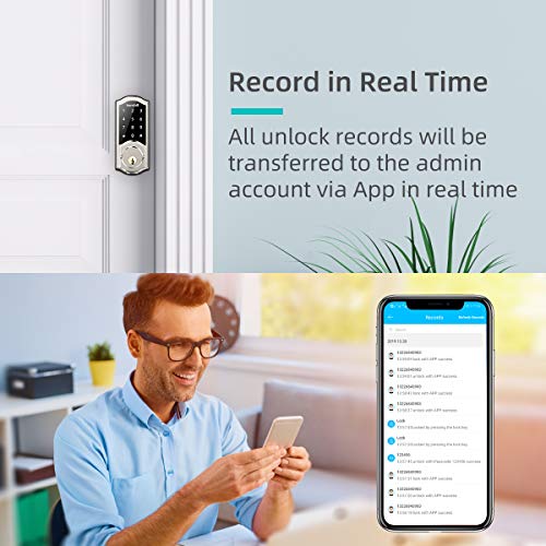 Smart Deadbolt Lock Front Door, hornbill Keyless Entry Door Lock with