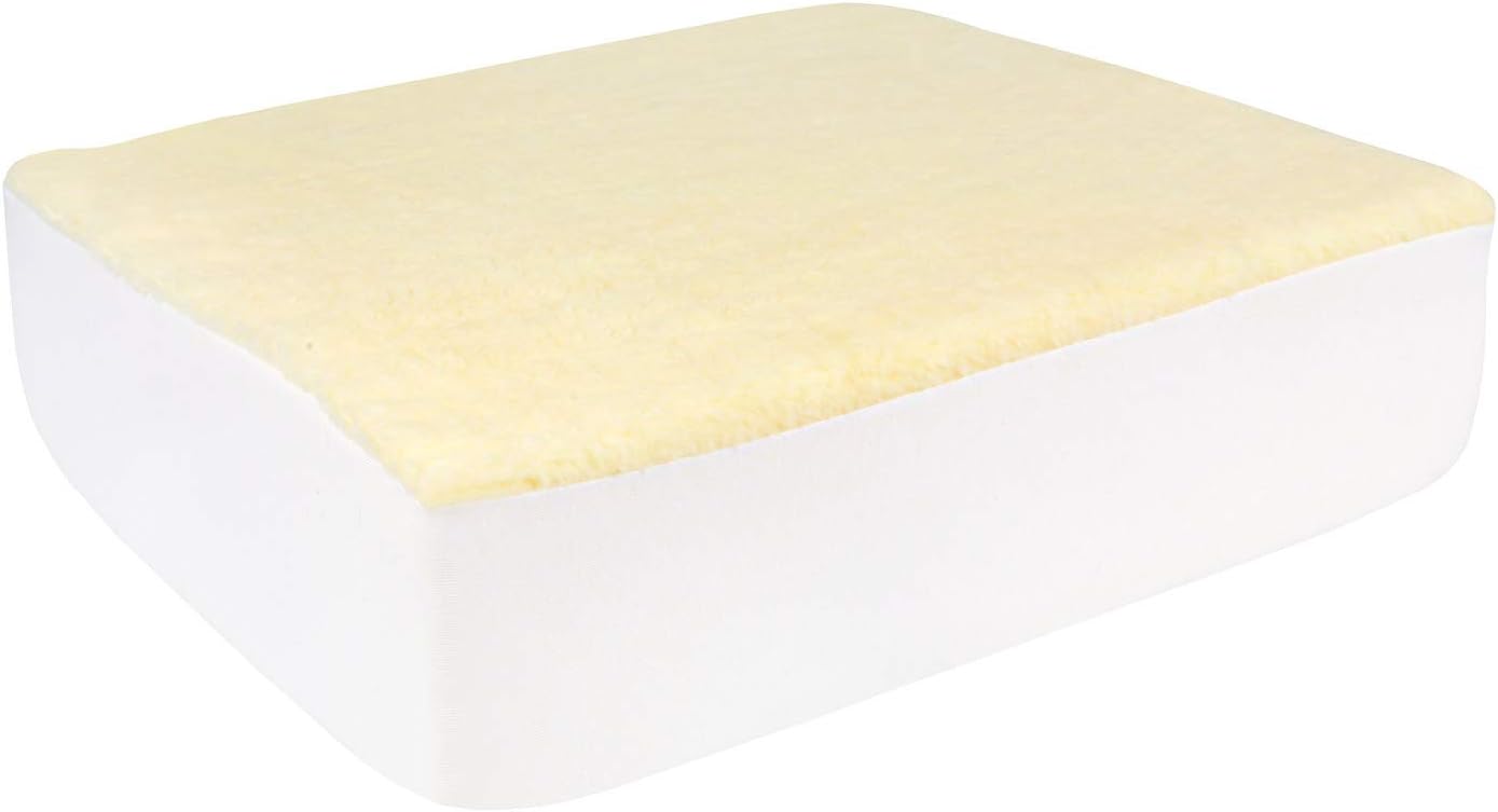 Care Apparel Extra Large Easy Rise Seat Cushion - 5" Foam Booster & 2 Removable, Washable Poly-Shearling Covers - 15 1/2" x 18"