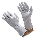 Beaded Cotton Gloves Extra Long in Black, White or Tan (Skin) Color