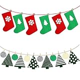 Christmas Decorations Xmas Party Ornaments Bunting Banner Flags Indoor, 2 Pack