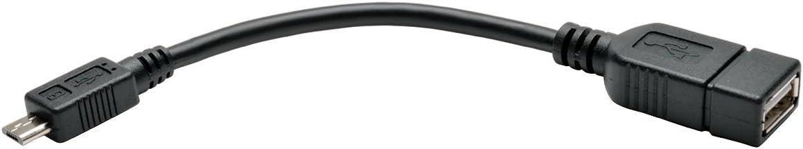 Tripp Lite 5-Pin Micro USB to OTG Adapter Cable Black (M/F), 15.24 cm (U052-06N)
