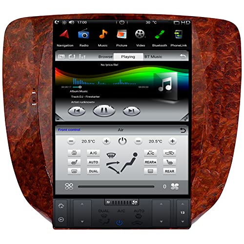 ASVEGEN 12.1 Inch Touch Vertical Screen Car Stereo for GMC Yukon, Chevrolet Tahoe, Silverado 2007-2012 Manual A/C, 4+64G Android 9.0 IPS GPS Navigation Audio Voice Control WiFi Carplay