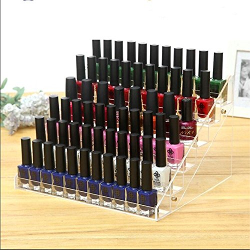 Gospire 66 Bottles of 6 Tier Acrylic Nail Polish Display Rack Stand Holder Jewelry Makeup Organizer