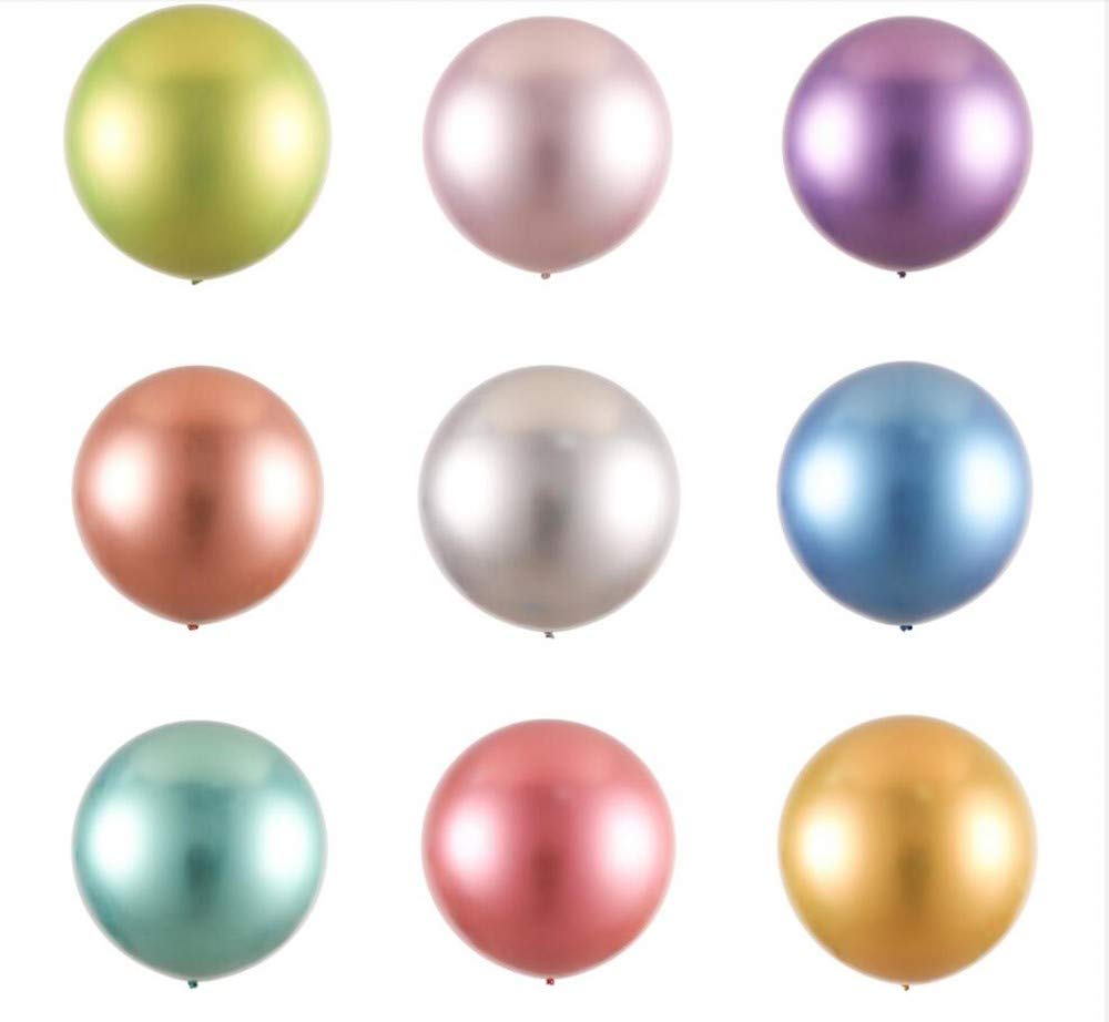 CHSYOO ​​100 Pieces 5-Inch Metal Balloons Luminous Colorful Balloons for Birthday, Wedding, Baby Shower, Thanksgiving Decoration