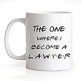 Gkodw The One Where I Become A Lawyer Funny 11oz Double-Sided Ceramic Mug, Coffee Mug for Future Lawyer, Law School Graduation Gifts, Attorney Appreciation Thank You Gifts, Law Student Coffee Cup