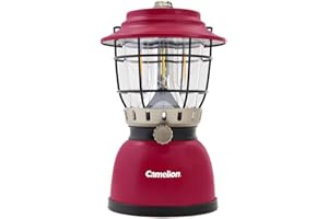 Camelion Rechargeable Retro LED Lantern - 800 Lumens Dimmable Ambient Light with 4400mAh Power Bank, Warm & White Modes, Anti