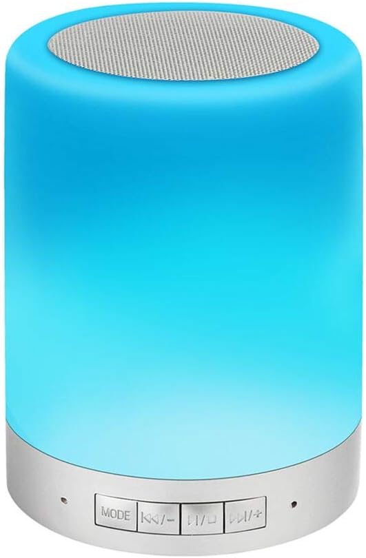 Amouhom Touch Sensor Bedside Lamp, Dimmable Table Night Light with Bluetooth Speaker, Best Gift for Men&Women&Kids
