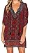 Vintage Baroque Ethnic Tassel Tie Neck Bohemian Style Shift Beach Shirt Dress L