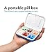 U-Trak Pill Box Alarm Pill Organizer Mini Portable Daily Pill Case with Digital Alarm Clock Reminder 6 Compartments Blue