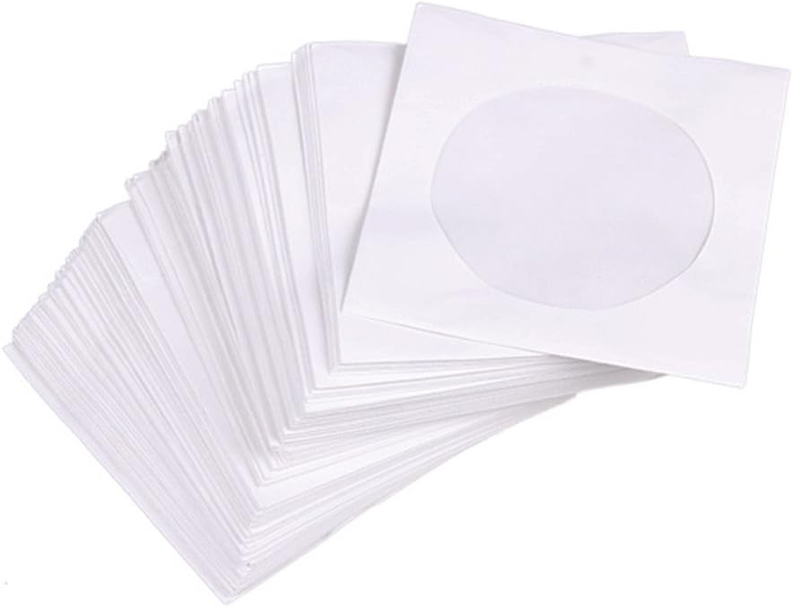 100 Pieces Clear Transparent CPP Plastic CD DVD Sleeves Envelope Holder