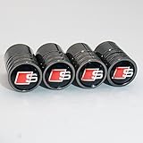 US85 Audi S Black Chrome Auto Car Wheel Tire Air Valve Caps Stem Cover