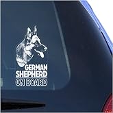 German Shepherd Clear Vinyl Decal Sticker for Window, Alsatian Dog Sign Art Print