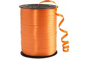 WUYUEJXI 500 Yard Orange Ribbon, 1/5" Curling for Present Wrapping, Balloon Ribbon, Birthday, Party, Festival, Florist Flowers Decoratio, Art Craft,Baby Shower