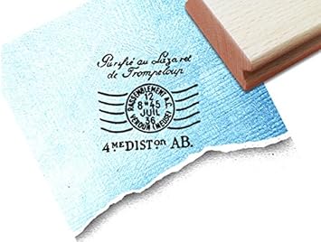 Vintage Stempel Carte Postale II - Französischer Postkarten Stempel Shabby Chic
