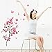 Wall StickersSFE- PVC Room Peach Blossom Flower Butterfly Fashion Wall Stickers Art Decals Decor Mural (Pink)