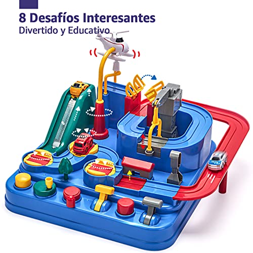 hahaland Toys Kids 2 Years - Track Cars Circuit Cars for Kids 2 3 4 5 Years - Educational Interactive Logic Game Gift for Boy Girl