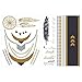 Tattify Metallic Jewelry and Quotes Temporary Tattoos, Egyptian Goddess, Set of 2