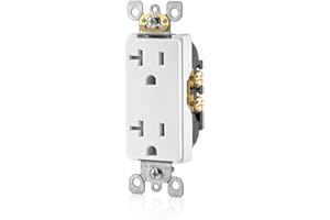 Leviton 20 Amp Decora Tamper-Resistant Duplex Electrical Wall Outlet, T5825-W, White