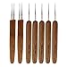 Homyl 7 Pieces Bamboo Hair Weaving Crochet Needles Hooks Dreadlock Tool Set 0.5mm