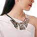 Veenajo Fashion Jewelry Chunky Bib Statement Splicing Bling Square Collar Necklace for Women