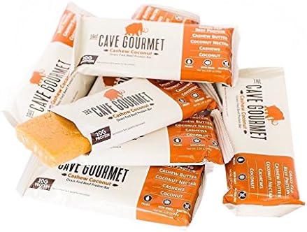 Grass-Fed Beef Protein Bar – Paleo, Non GMO, Gluten Free, Protein Bars – Perfect for Everyone Who Wants To lose Weight and Feel Healthy - By the Cave Gourmet (Cashew Coconut)