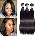 Peiyulex Brazilian Virgin Human Hair Weave Brazilian Straight Hair 3pcs 100% Unprocessed Hair Weft Extensions Natural Black Color 10inch