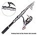 Sougayilang Telescopic Carbon Fiber Fishing Rods Retractable Spinning Fishing Poles Saltwater Travel Fishing Rod Pole
