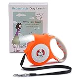 REXBETI Retractable Dog Leash, 16 Feet Extendable Leash with Light For Small Dogs - Easy Grip, Lock & Release Mechanism, Build-in LED Flashlight