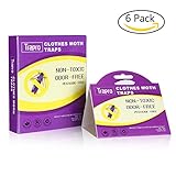 Faicuk Clothes Moth Traps with Upgraded Pheromone Attractant, Non-Toxic and Odor-Free (6 Traps)