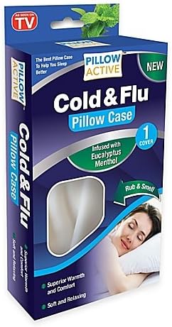 Pillow Active Cold & Flu Standard Pillowcase with Eucalyptus and Menthol | 100% Polyester | 20" L x 26" W Pillow