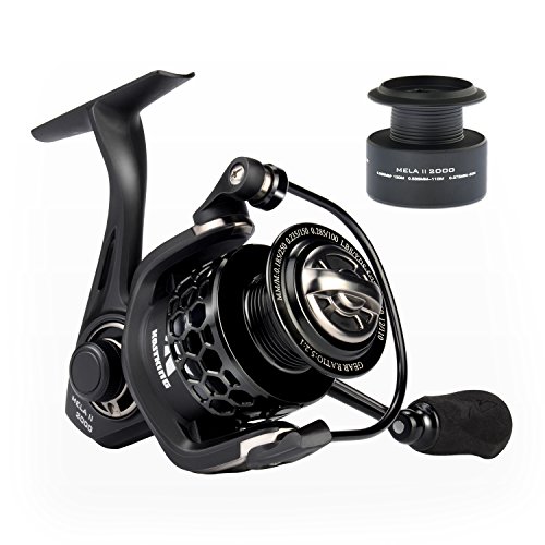 KastKing Mela II Spinning Reel - Light, Smooth Spinning Fishing Reel, 10 + 1 BB, Powerful Carbon Fiber Drag, FREE Spare Graphite Spool, New for 2017! (3000)