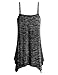Miusey Tank Tops for Women Shirts Ladies Handkerchief Hem Fowly Summer Spaghetti Strap Camisoles Loose Long Cami Form Fitting Cotton Dress L Space Dye Black