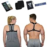 Posture Corrector For Women & Men | NEW & IMPROVED | Effective + Comfortable Adjustable Brace For All Back Correction | Relieves Pain | Includes Resistance Stretching Band, Travel Case + Shoulder Pads